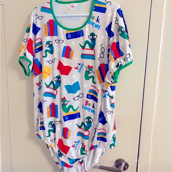 LKB book worm adult onesie - Picture 1 of 4